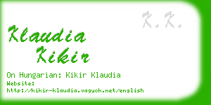 klaudia kikir business card